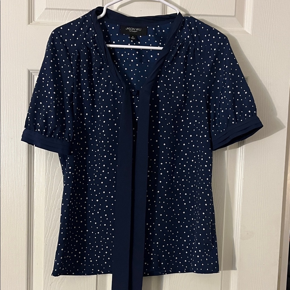 Jason Wu Dark Blue Blouse with White Dots
